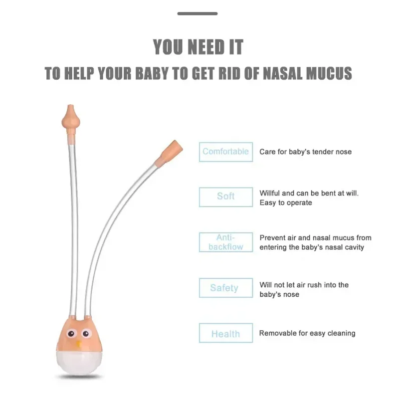 MAMIJOY Baby Nasal Aspirator Nose Cleaner Sucker Suction Tool Protection Baby Mouth Nasal Suction Cleaning Sucker Device XBQ04