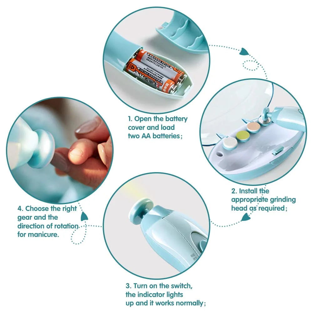 Electrical baby nail trimmer with LED